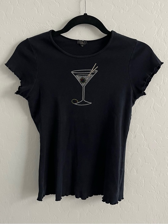 Language Tops - Vintage Y2K/90s Bedazzled Top